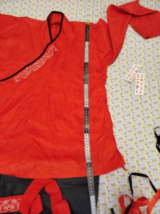 Disfraz kimono rojo y negro talla L a XL