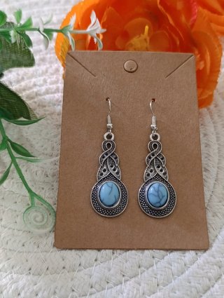 Pendientes vintage azules y plateados