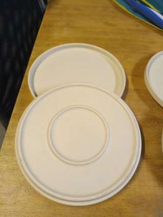 4 Platos Llanos Estilo Nórdico Beige/Blanco 25 cm