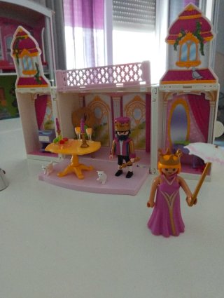 Joyero Muñecas Clip Convertible Castillo Rosa