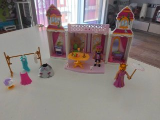 Joyero Muñecas Clip Convertible Castillo Rosa