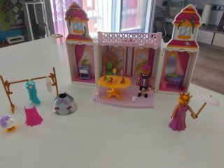 Joyero Muñecas Clip Convertible Castillo Rosa