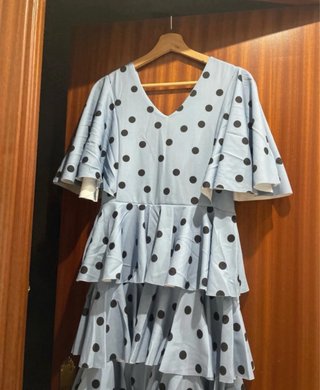 Bata flamenca lunares azul