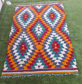 Tappeto Kilim Turco Multicolore Fatto a Mano