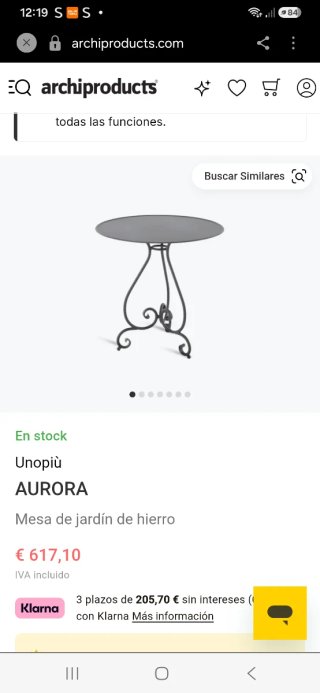 Mesa de jardín Unopiù Aurora de hierro forjado Ø70