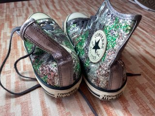 Converse All Star Lentejuelas Verde/Plata