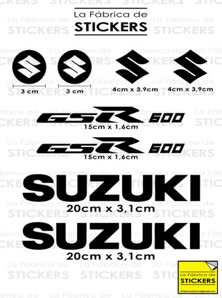 Pack 8 Pegatinas SUZUKI GSR600 Vinilo holográfico