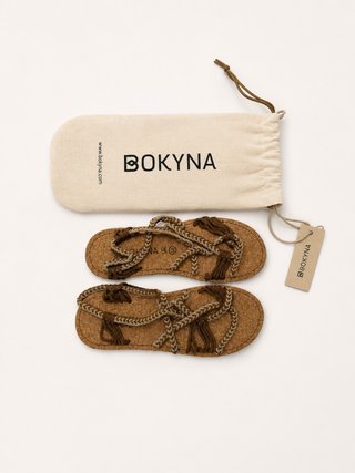 Sandalias Bokyna Beige y Marrón Nuevas