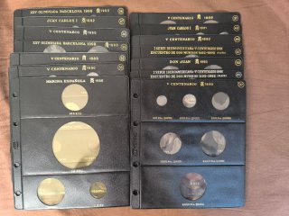 Lote Hojas Carpetas Colección Monedas Pardo.