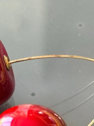 Orecchini pendenti ciliegia oro e rossi