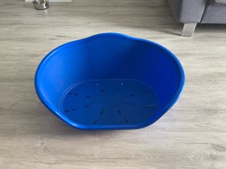 Cama para perro azul
