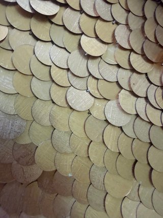 Bolso Cesta Lentejuelas Beige/Dorado