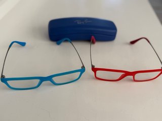 2 Monturas Gafas Ray-Ban Niños Azul y Rojo