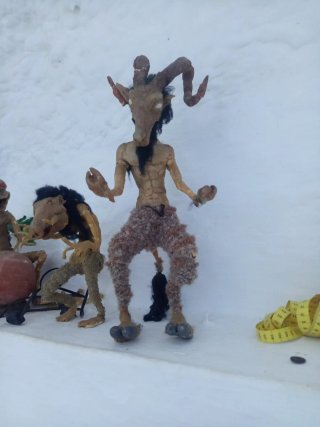 Figura Fauno Cera Beige Marrón