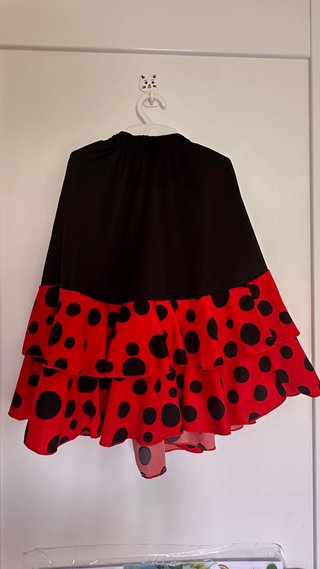 Falda Flamenco Lunares Roja y Negra Talla 2