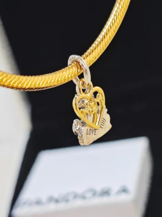 Pandora Charm aristogstos Corazón Dorado Disney