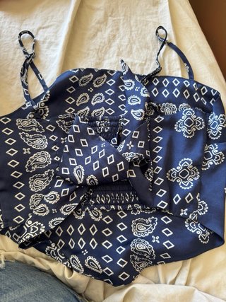 Top bandana azul y blanco