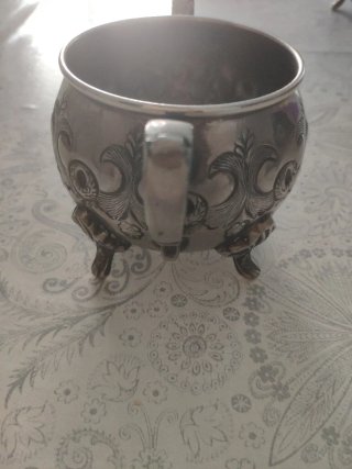 Azucarero árabe metal tallado a mano