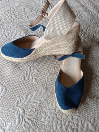 Sandalias Esparto Chic Vision Azul Beige