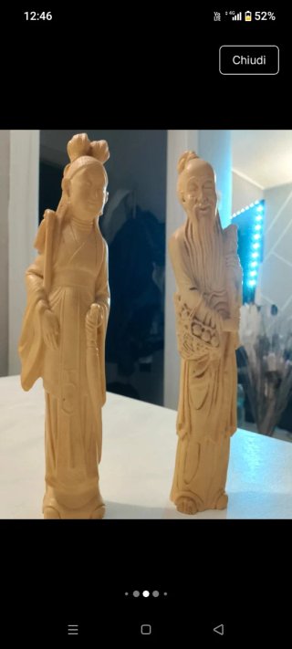 Statuine cinesi in legno di bosso