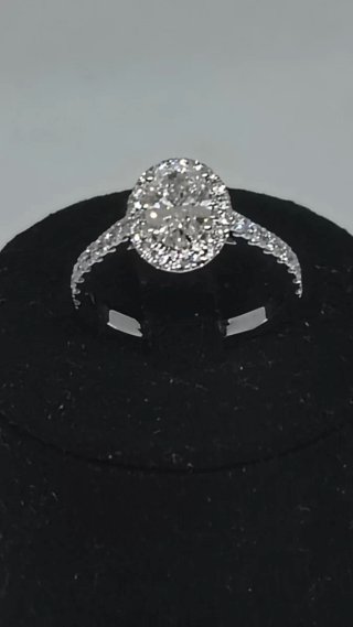 Anillo Diamante Ovalado Plata