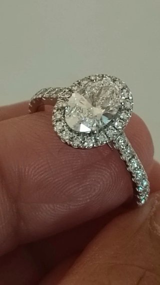 Anillo Diamante Ovalado Plata