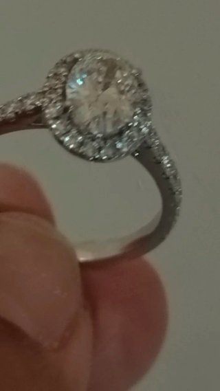Anillo Diamante Ovalado Plata