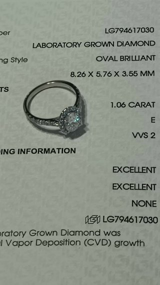 Anillo Diamante Ovalado Plata
