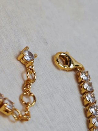 Pulsera Tennis Pandora color Gold Plata ajustable