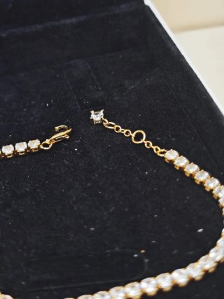 Pulsera Tennis Pandora color Gold Plata ajustable