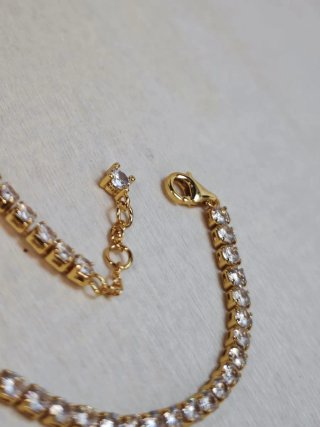 Pulsera Tennis Pandora color Gold Plata ajustable