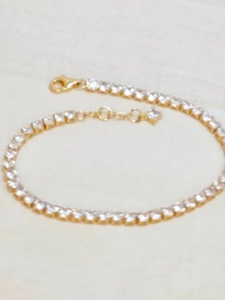 Pulsera Tennis Pandora color Gold Plata ajustable