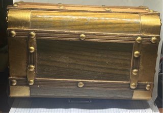 Caja Baúl Antiguo Madera y Metal