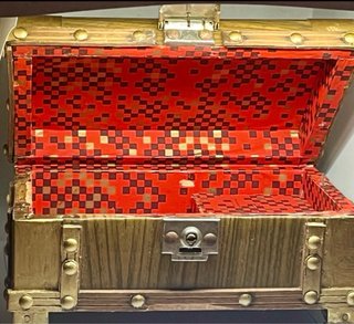 Caja Baúl Antiguo Madera y Metal