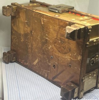 Caja Baúl Antiguo Madera y Metal