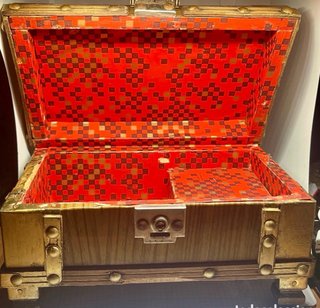 Caja Baúl Antiguo Madera y Metal