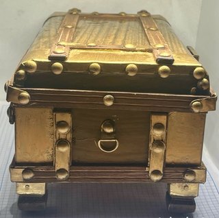 Caja Baúl Antiguo Madera y Metal