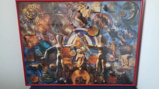 Cuadro Arte Moderno con Marco Rojo