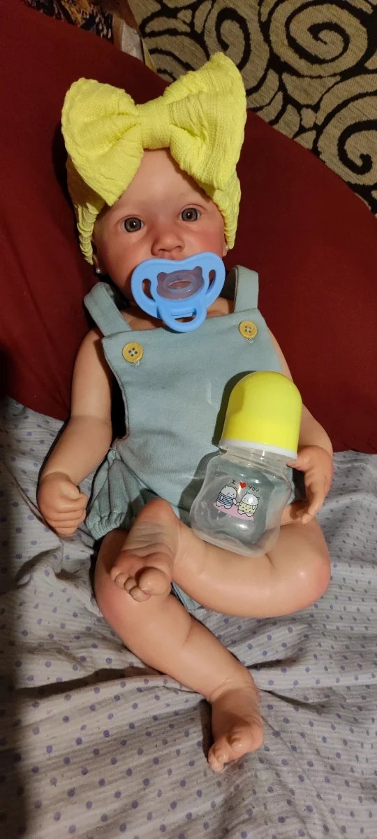 Preciosa bebé silicona 45cm calva niña