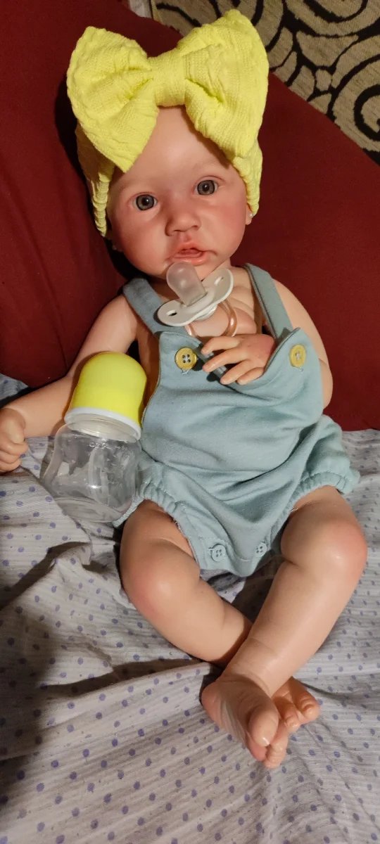 Preciosa bebé silicona 45cm calva niña