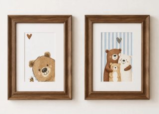 2 Cuadros Infantiles Bebé Ositos