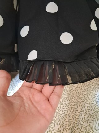 Vestido Flamenca Lunares Negro Blanco