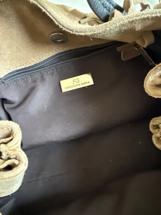 Bolso PG flecos ante beige y marrón