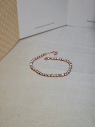 Pulsera Pandora color Oro Rosa Brillantes plata