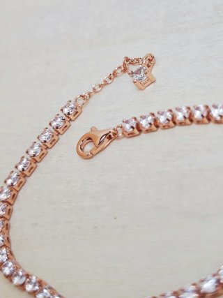 Pulsera Pandora color Oro Rosa Brillantes plata
