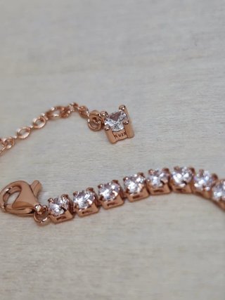 Pulsera Pandora color Oro Rosa Brillantes plata