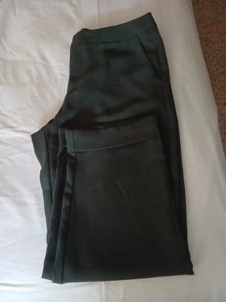 Pantalón crepe mujer verde seco T44