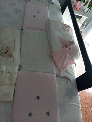 Colchón nuevo,Protector Cuna con Colcha Infantil