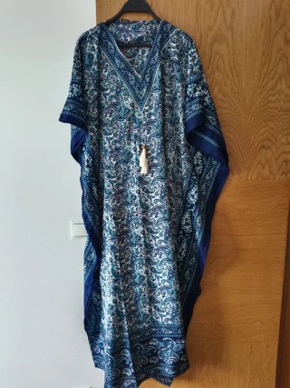 Vestido Kaftan Azul y Turquesa