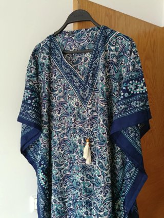 Vestido Kaftan Azul y Turquesa